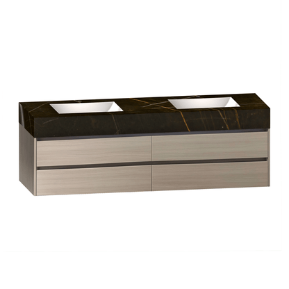 71''，60” Double Sink Sintered Stone Top with Elegant Floating Bathroom Vanity - VanityAGHTQ NeoNova Decor