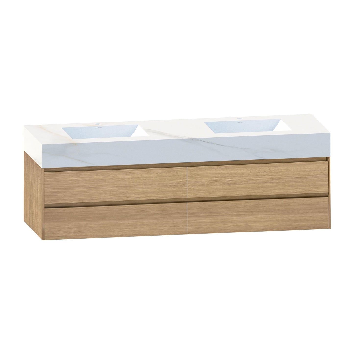 71''，60” Double Sink Sintered Stone Top with Elegant Floating Bathroom Vanity - VanityZMR NeoNova Decor