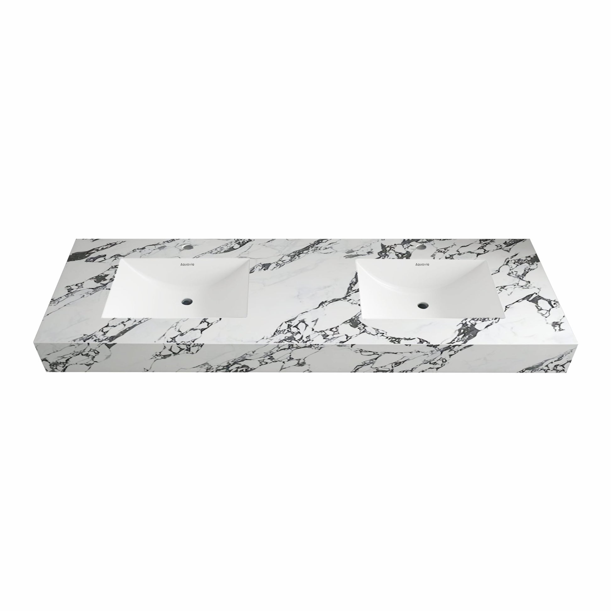 71"/60" Double sink sintered Stone Vanity Top - Various Colors - calacatta black NeoNova Decor