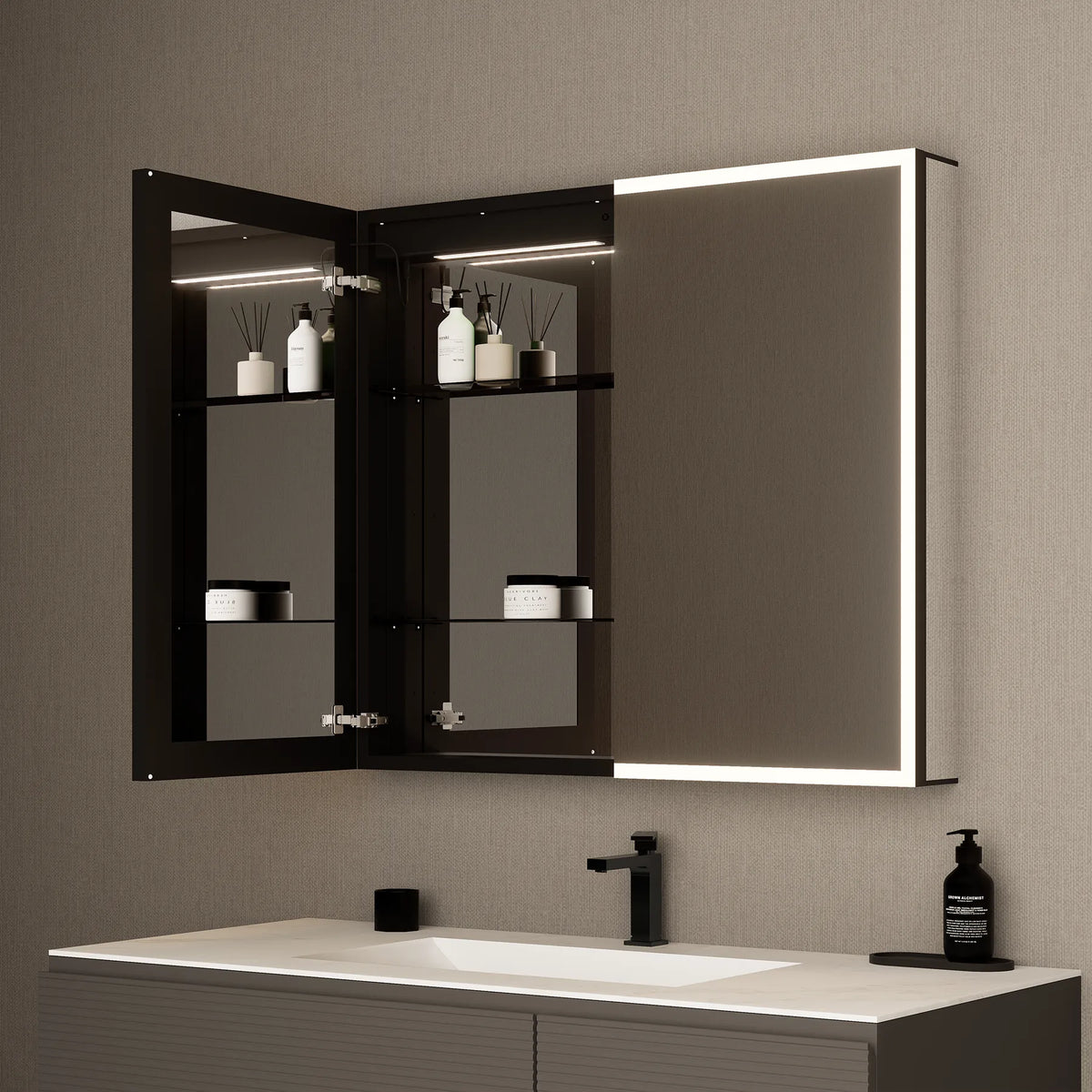 36" LED Double-Door Medicine Cabinet with Blum Soft-Close Hinges