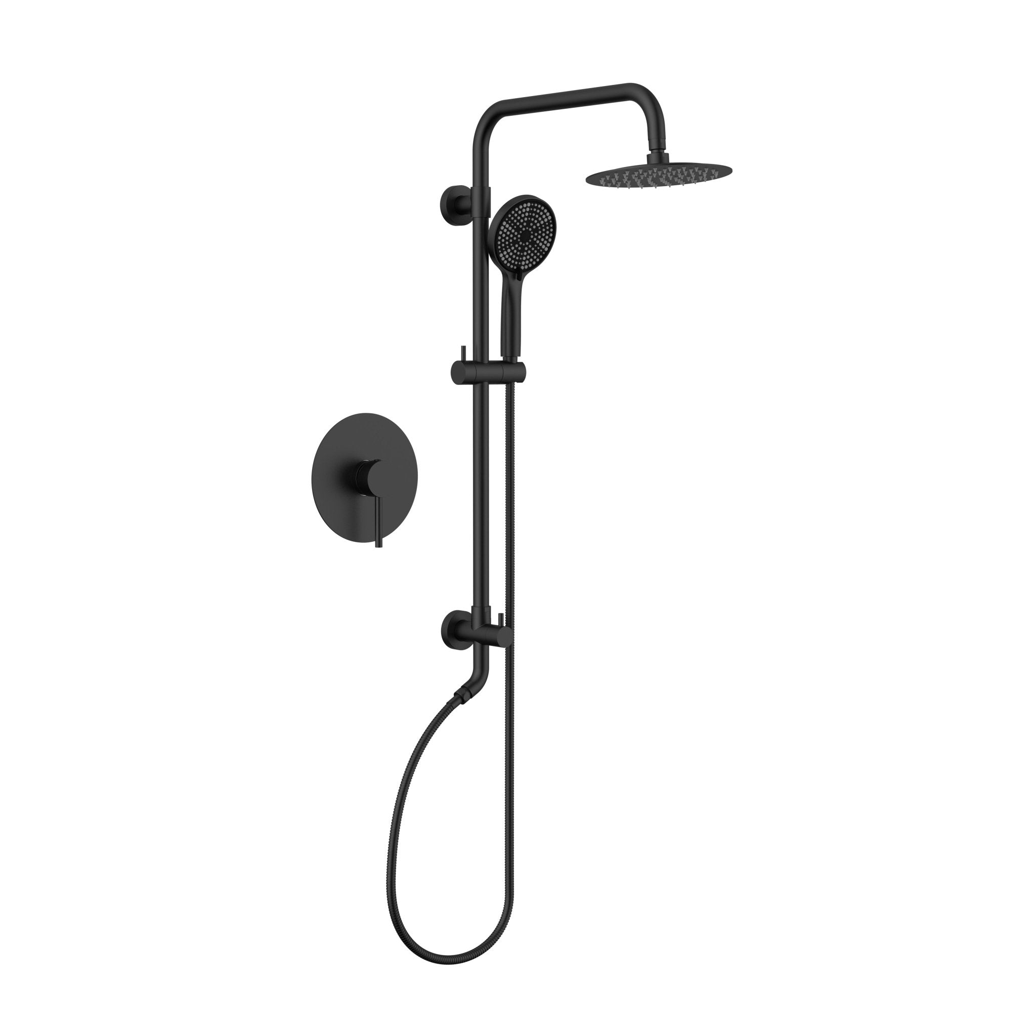 8" Pressure Balance Shower Column System with Hand Shower - ShowerMatte Black