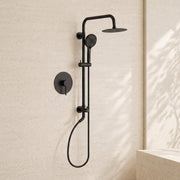 8" Pressure Balance Shower Column System with Hand Shower - ShowerMatte Black