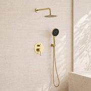 8" Pressure Balance Shower System with Rough - In Valve, 2 Ways Rain Shower Set - ShowerBrushed Gold