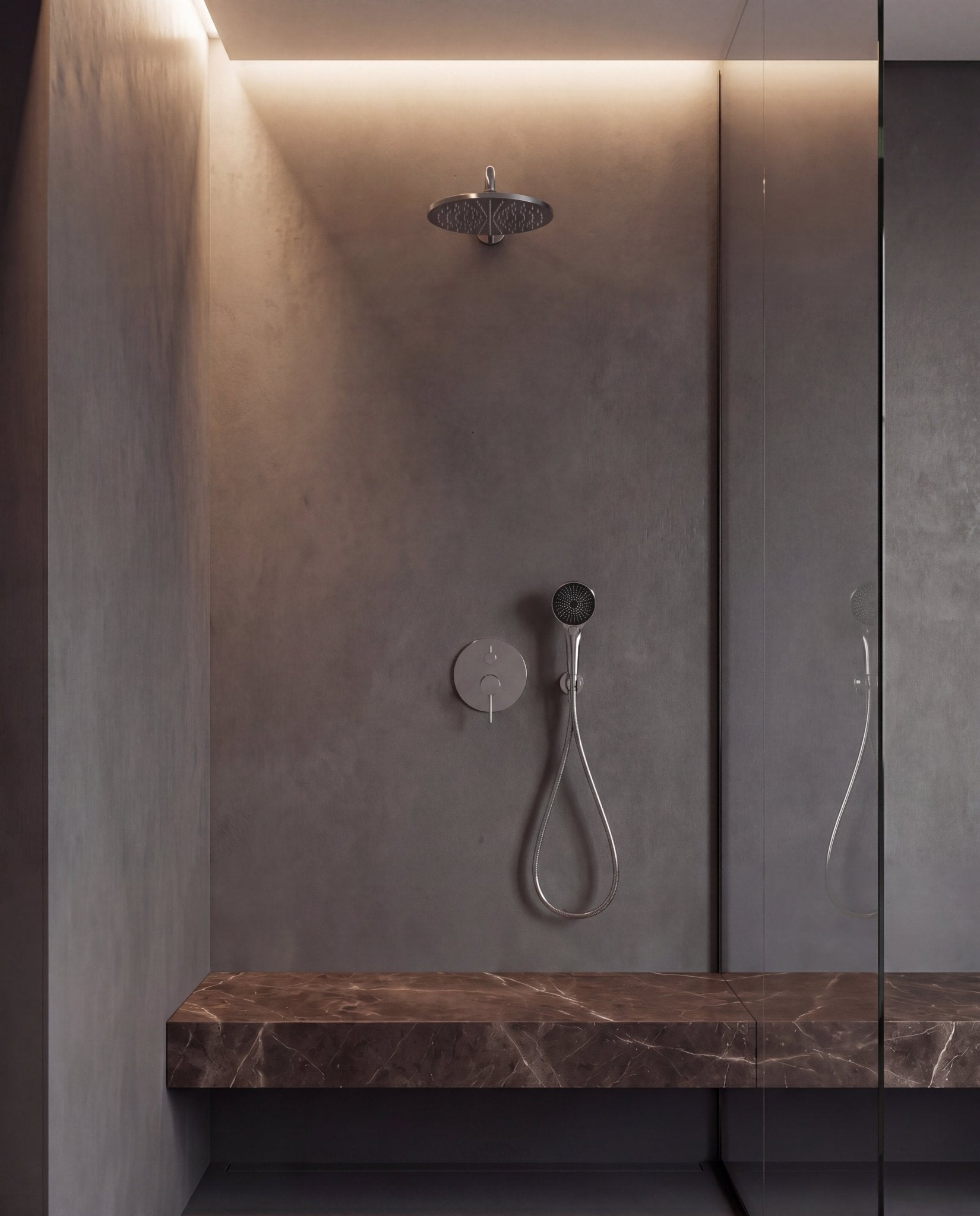 8" Pressure Balance Shower System with Rough - In Valve, 2 Ways Rain Shower Set - ShowerBrushed Nickel