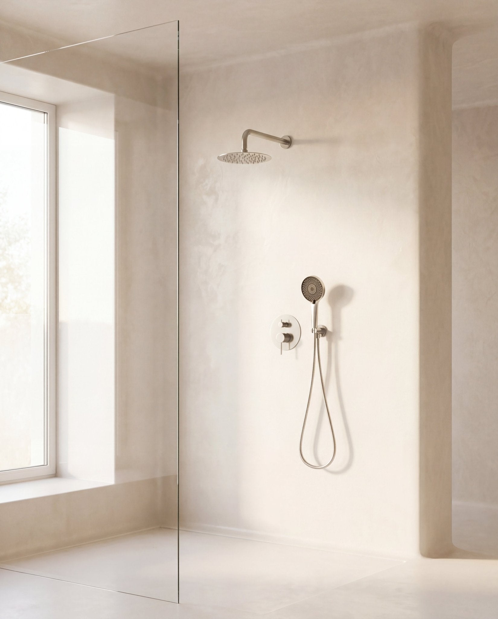 8" Pressure Balance Shower System with Rough - In Valve, 2 Ways Rain Shower Set - ShowerGun Metal