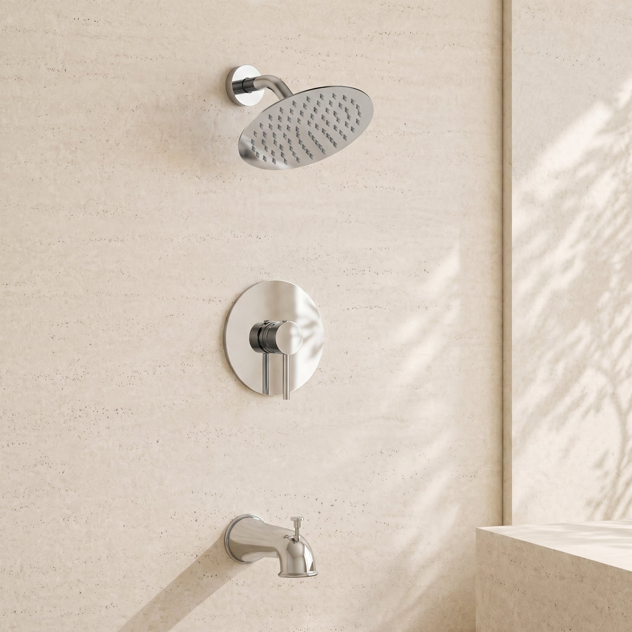 8" Round Tub and Shower System (Pressure Balanced) - ShowerPolished Chrome