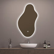 2 Sizes Modern Curvy Irregular LED Bathroom Mirror