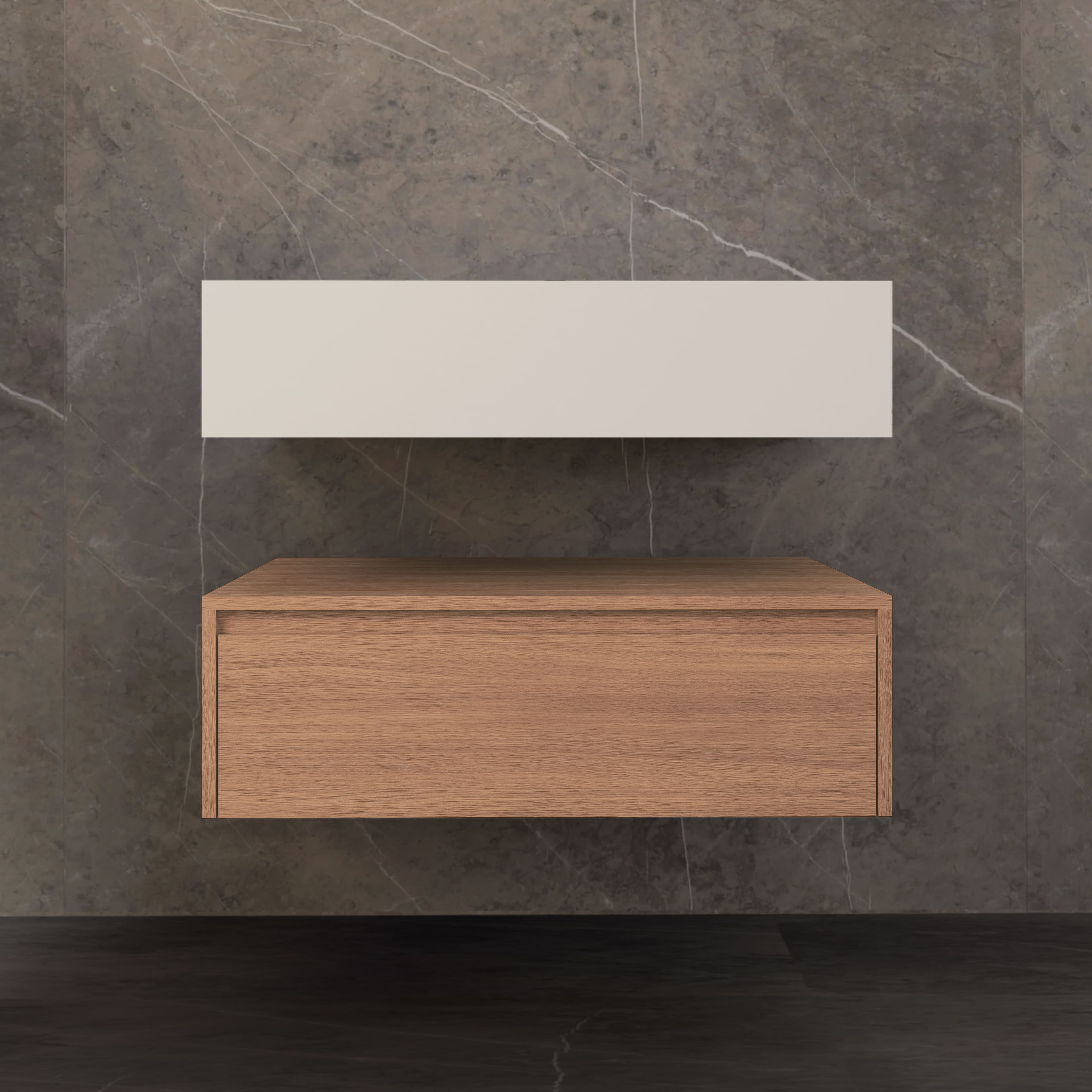 32"/ 36"/40"  Wall Mount Bathroom Vanity - Stone Integrated Basin & Plywood Cabinet