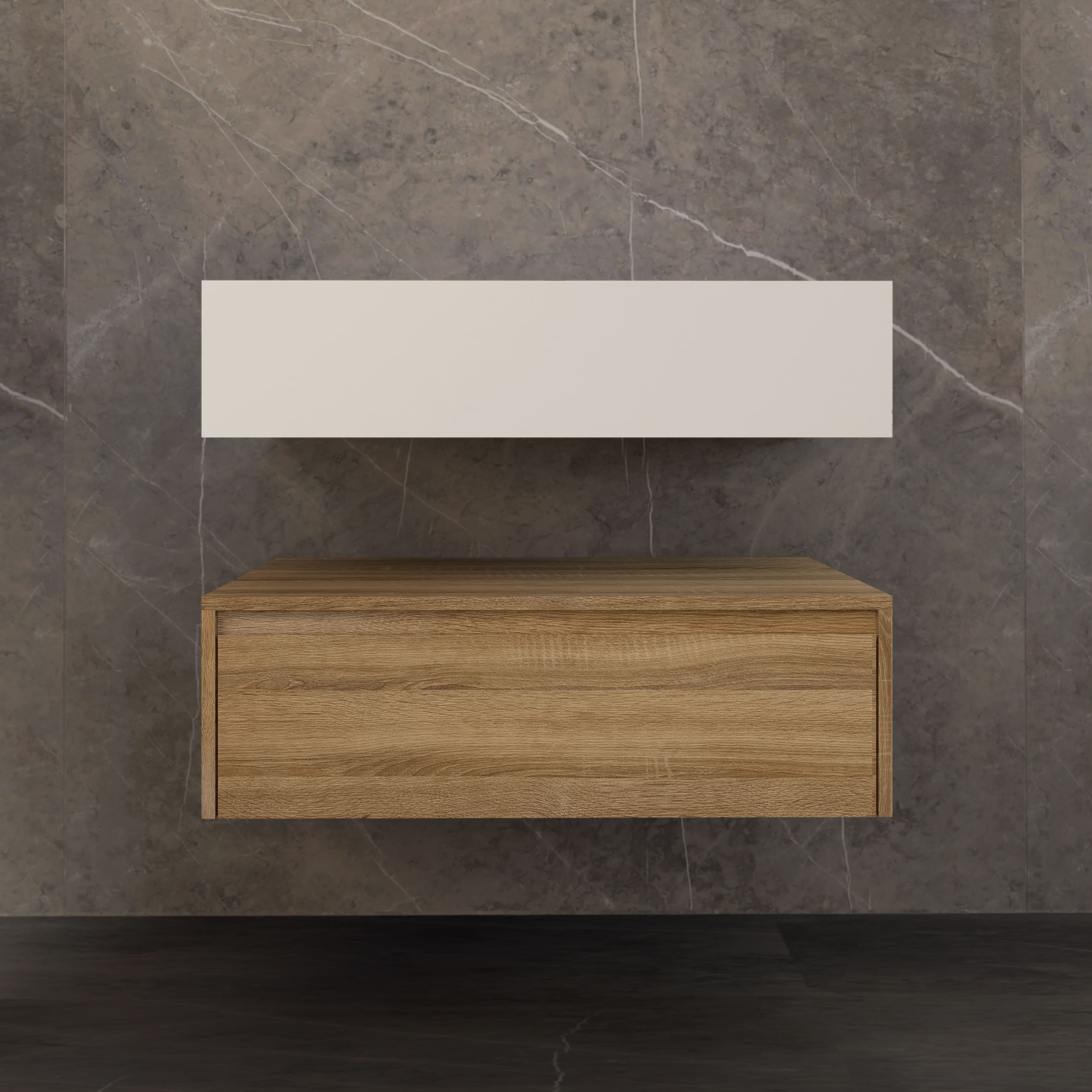 32"/ 36"/40"  Wall Mount Bathroom Vanity - Stone Integrated Basin & Plywood Cabinet