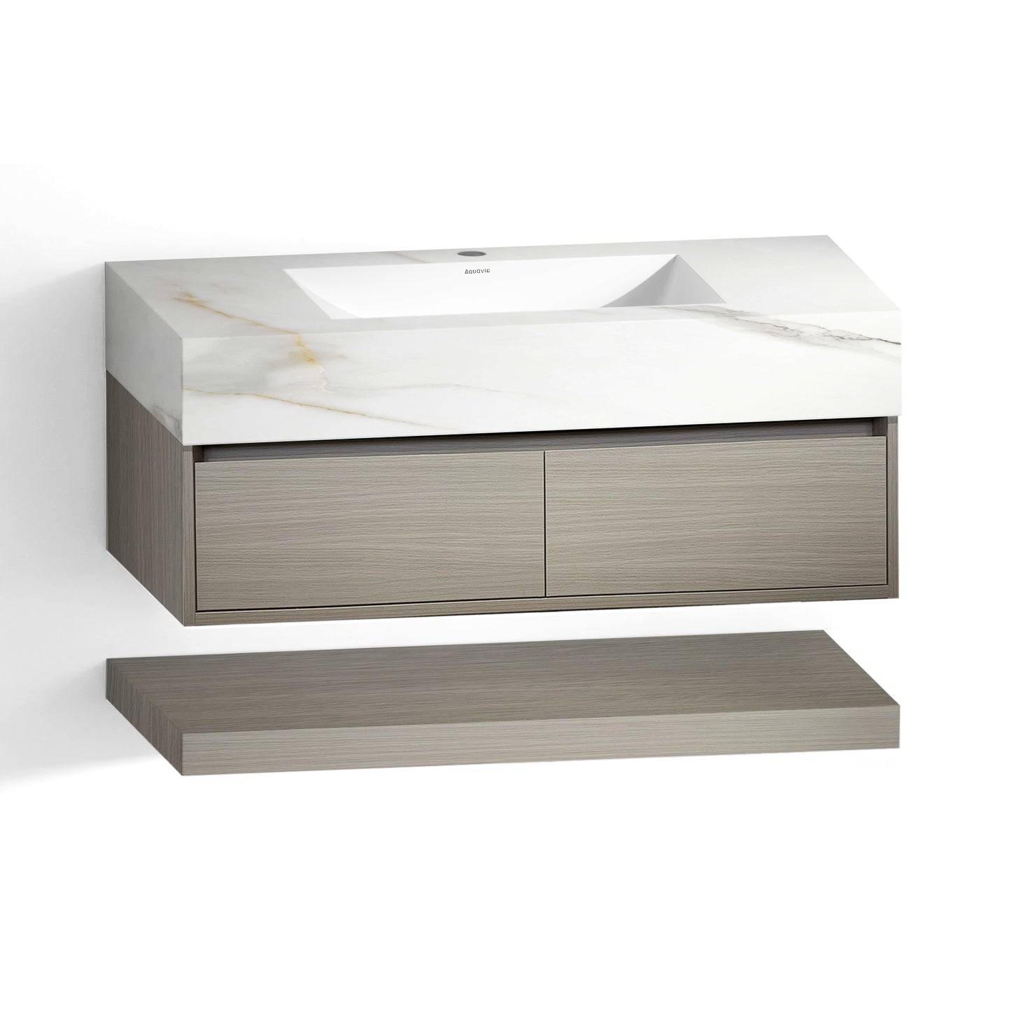 Floating Bathroom Vanity – Seamless Sintered Stone Ceramic Top | Modern Plywood Vanity (40" / 48")