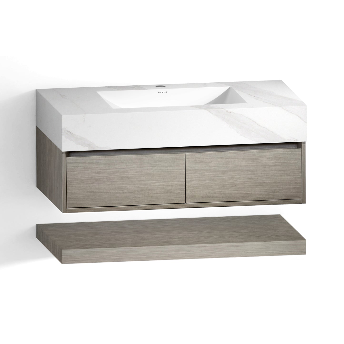 Floating Bathroom Vanity – Seamless Sintered Stone Ceramic Top | Modern Plywood Vanity (40" / 48")