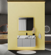 32"/36"/40"/48" Stone Top with Light Gray Engineered Wood Floating Bathroom Vanity