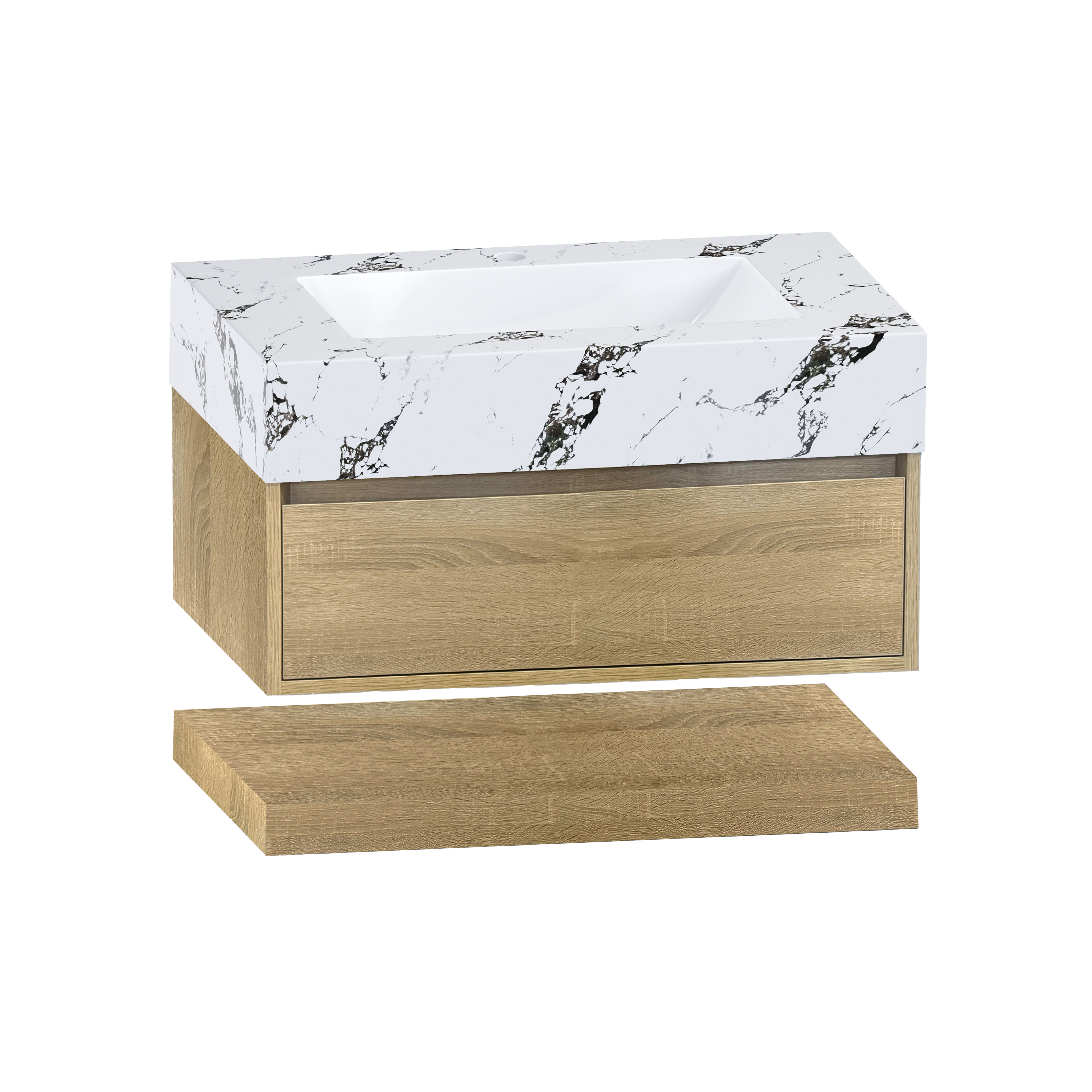 32" Sintered Stone Top with Hotel-Style Floating Bathroom Vanity
