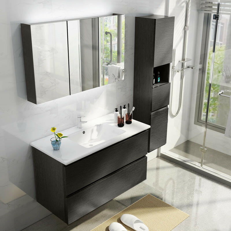 A8002 Bathroom Vanity Sink Combo Wall Mounted Cabinet Vanity Set with Drop in Sink.