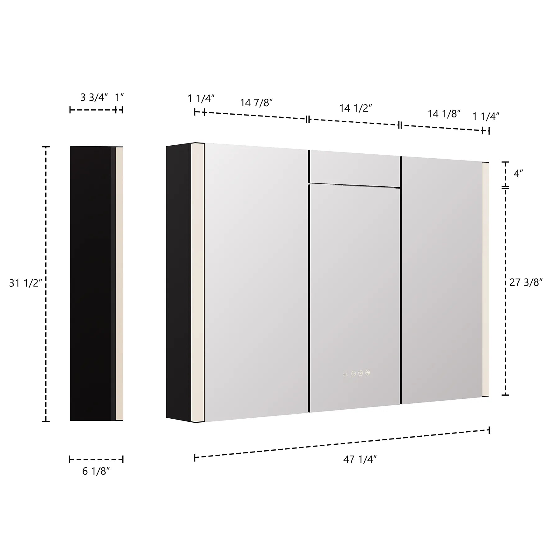 48x32 Built-In Fridge Medicine Cabinet Dimensions