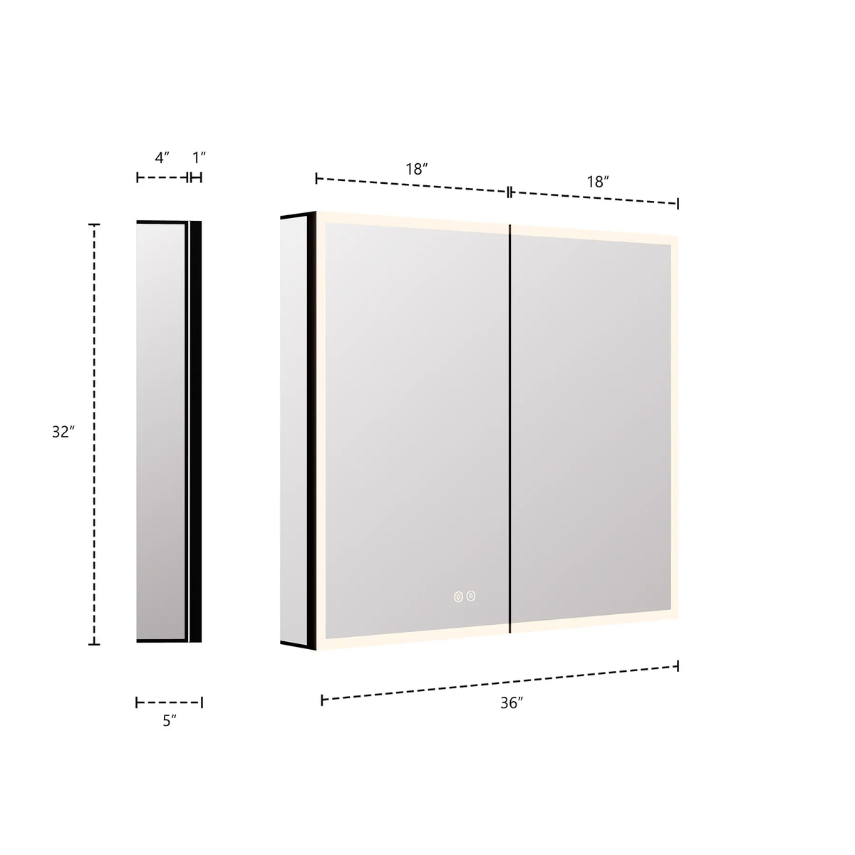 36" LED Double-Door Medicine Cabinet with Blum Soft-Close Hinges