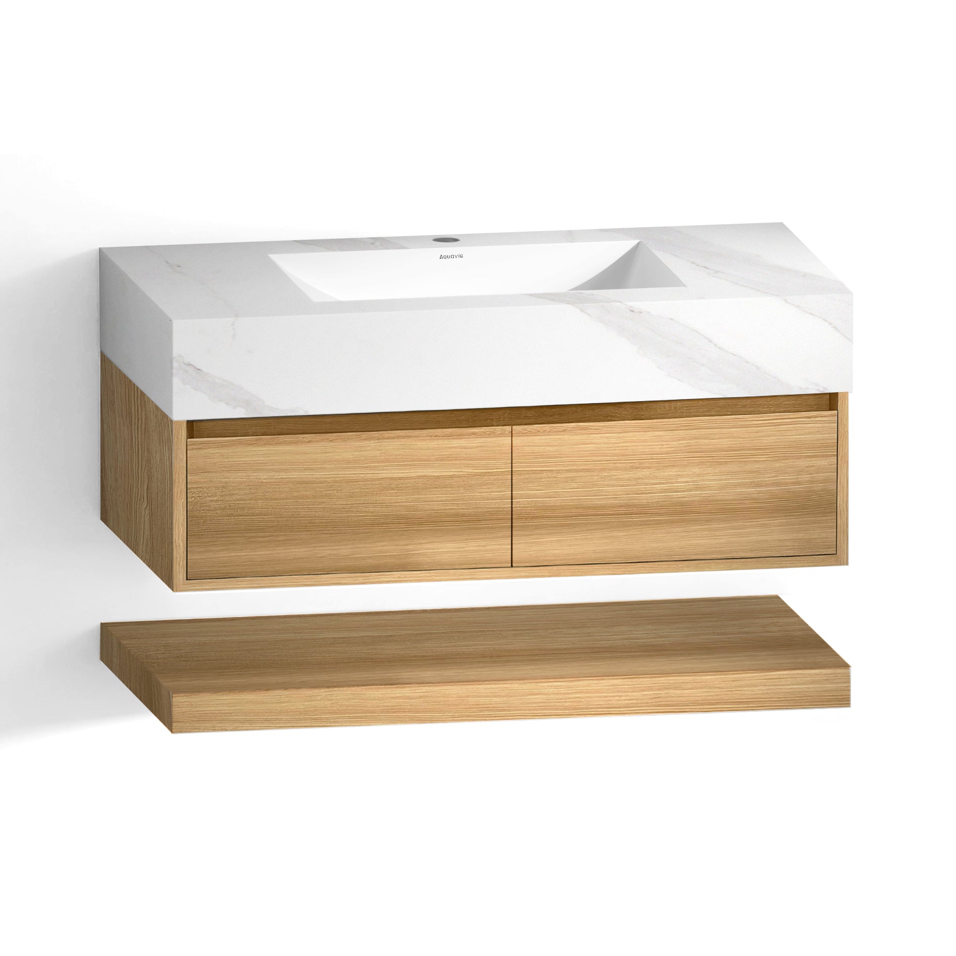 A2-HT (OSB)Modern Wall Mounted Bathroom Vanity with sintered stone top.