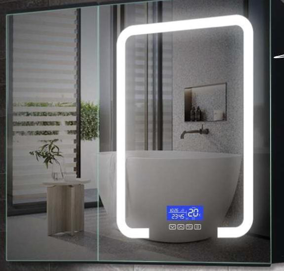 LED light medicine cabinet with 2 mirror doors and integrated Anti-fog.