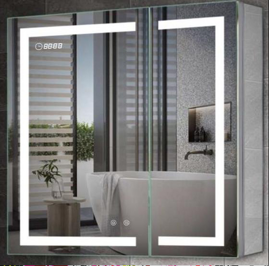 26" Modern Bathroom Medicine Cabinet with Anti-Fog & LED Lighting.