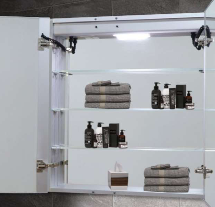 Wall-Mounted LED Bathroom Mirror with Touch Sensor, Anti-Fog, and Dimmable 3-Color LED Lights – Available in 26"x32" & 36"x32".