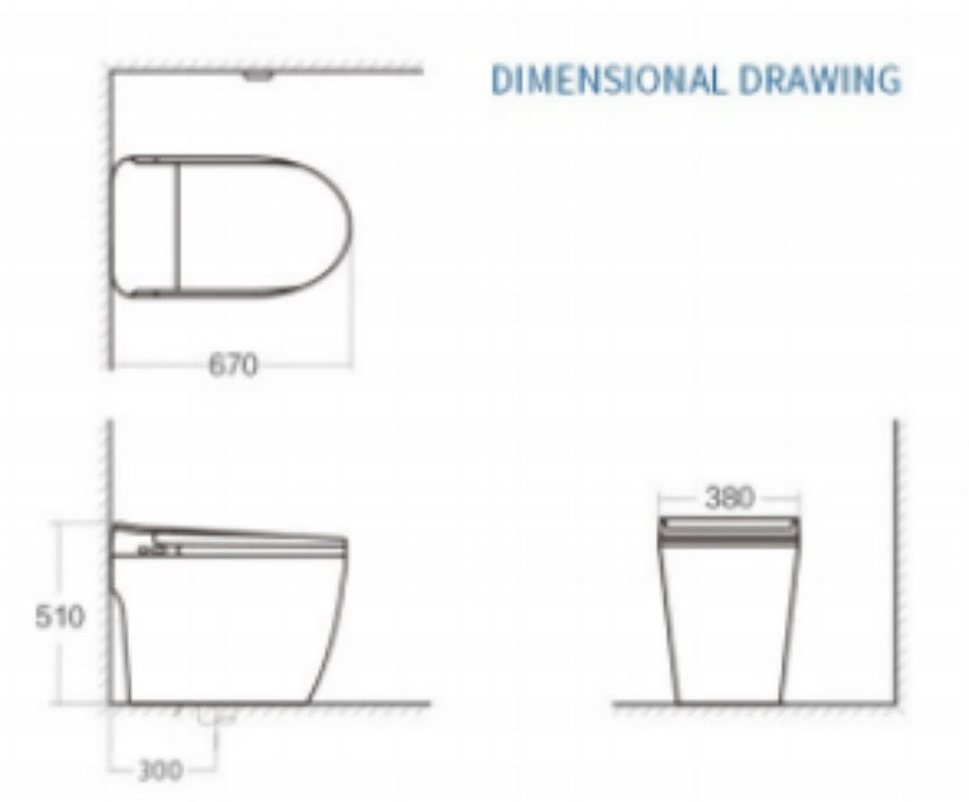 2230C  One-Piece Smart Toilet with Advanced Bidet and Soft Closing Seat.