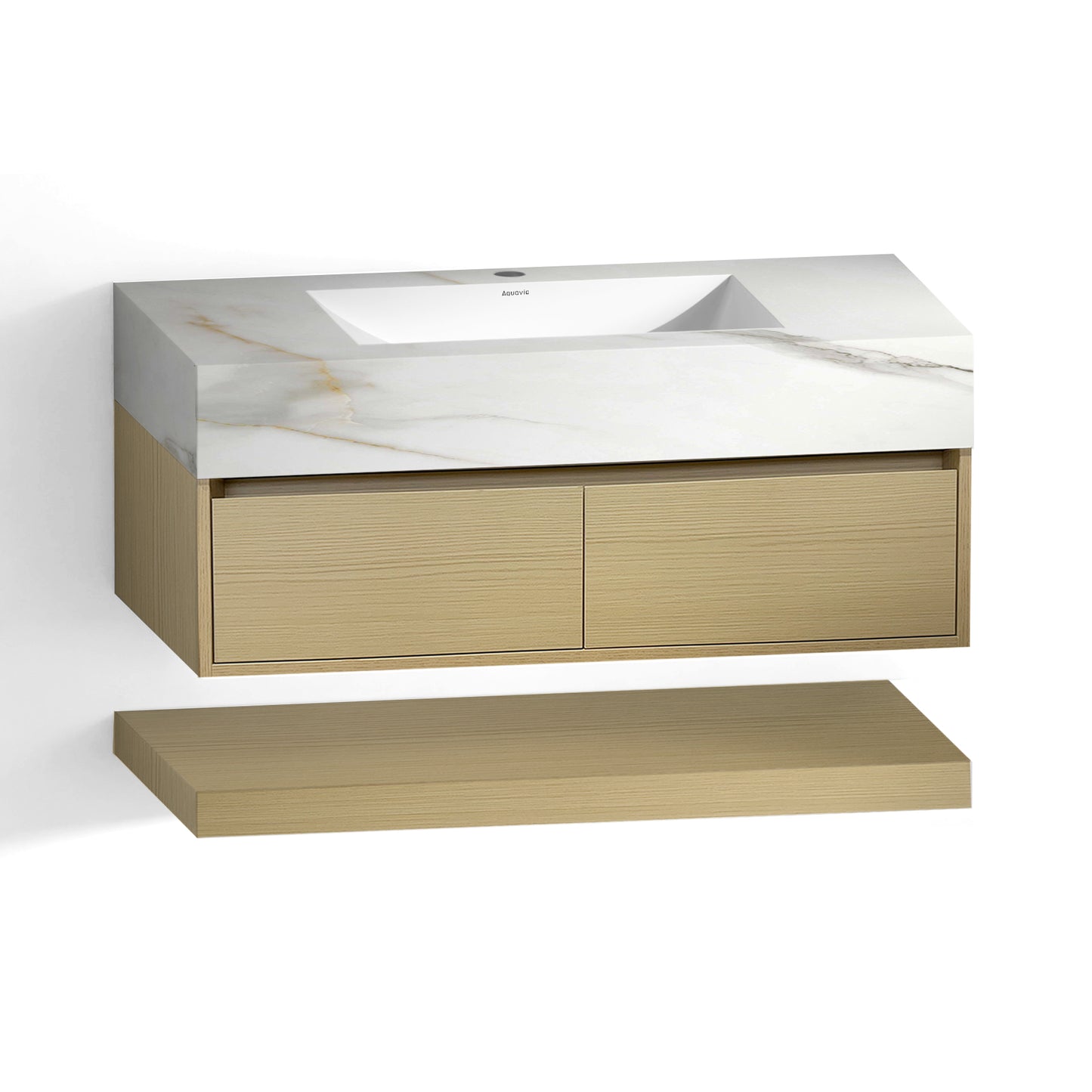 Floating Bathroom Vanity – Seamless Sintered Stone Ceramic Top | Modern Plywood Vanity (40" / 48")