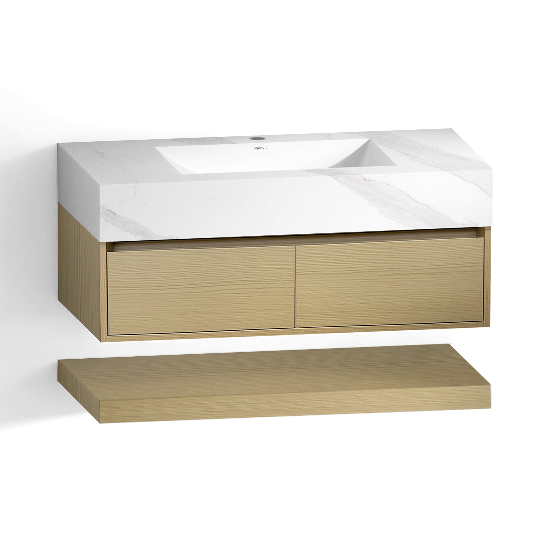 A2-HT (OSB)Modern Wall Mounted Bathroom Vanity with sintered stone top.