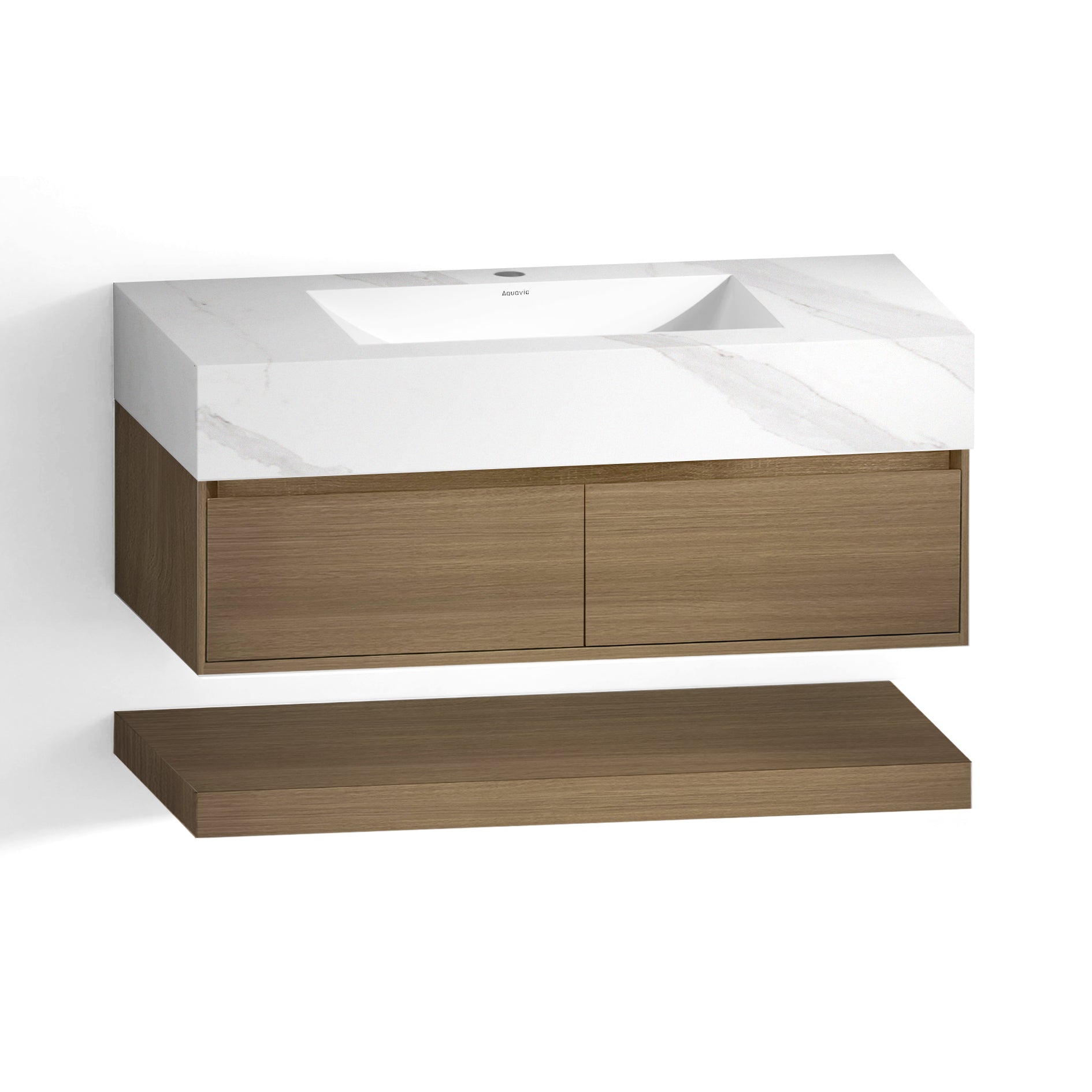 A2-HT (OSB)Modern Wall Mounted Bathroom Vanity with sintered stone top.