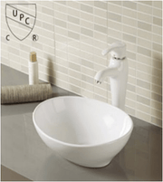 A082 White Ceramic 1 Hole Single Bathroom Vanity Top With Sink - NeoNova Decor