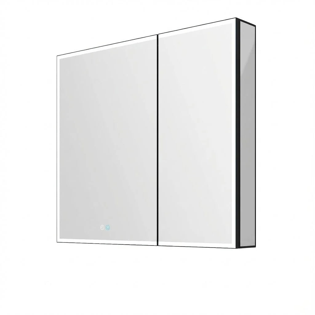 36"x32" Bathroom LED Mirror Cabinet – Dimmable Light, Anti-Fog, Recessed or Surface Mount 36"x32"