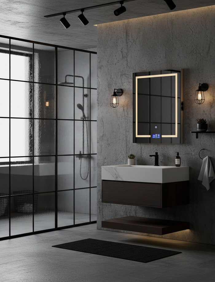 Industrial Concrete & Walnut