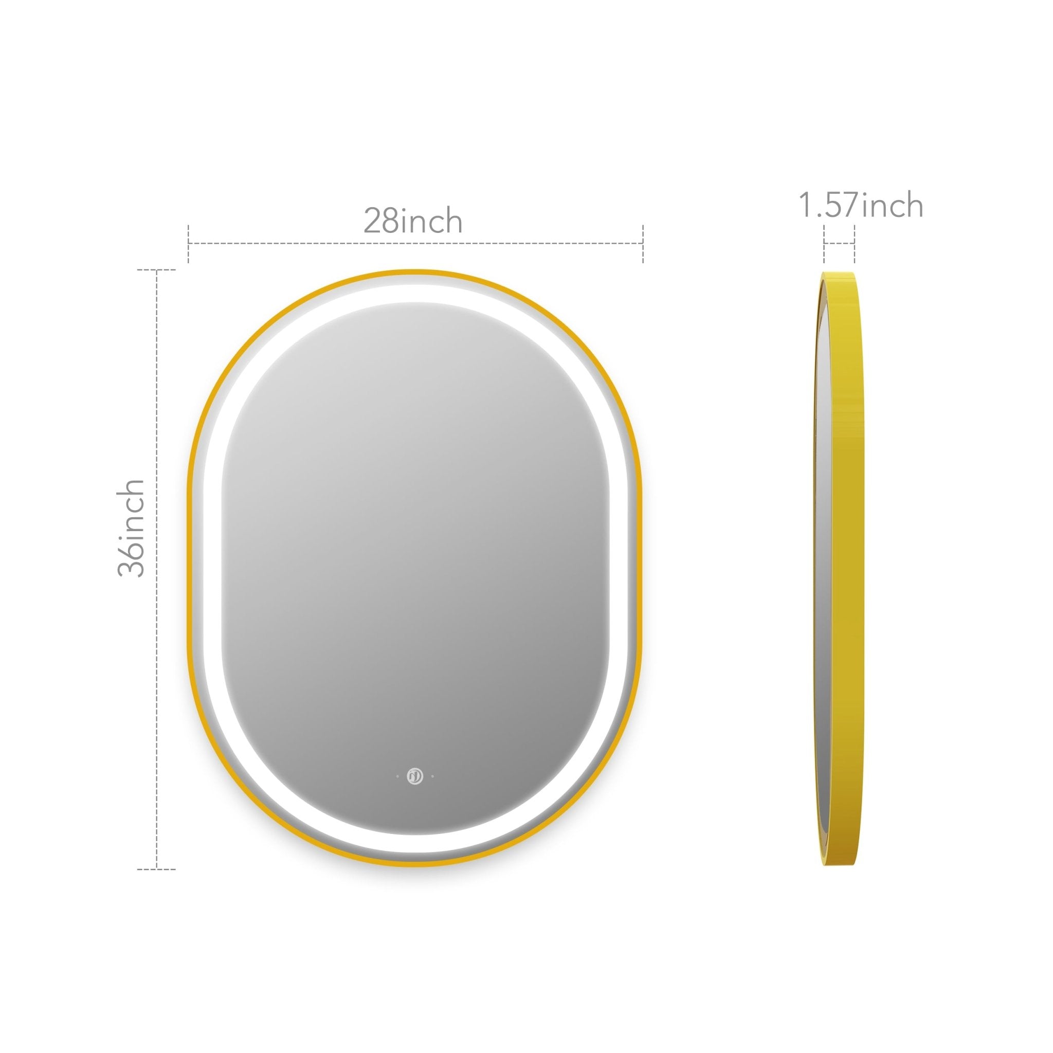 Arco Sense LED Mirror – Wave Sensor, Dimming - LED MIrrorBrush Gold NeoNova Decor
