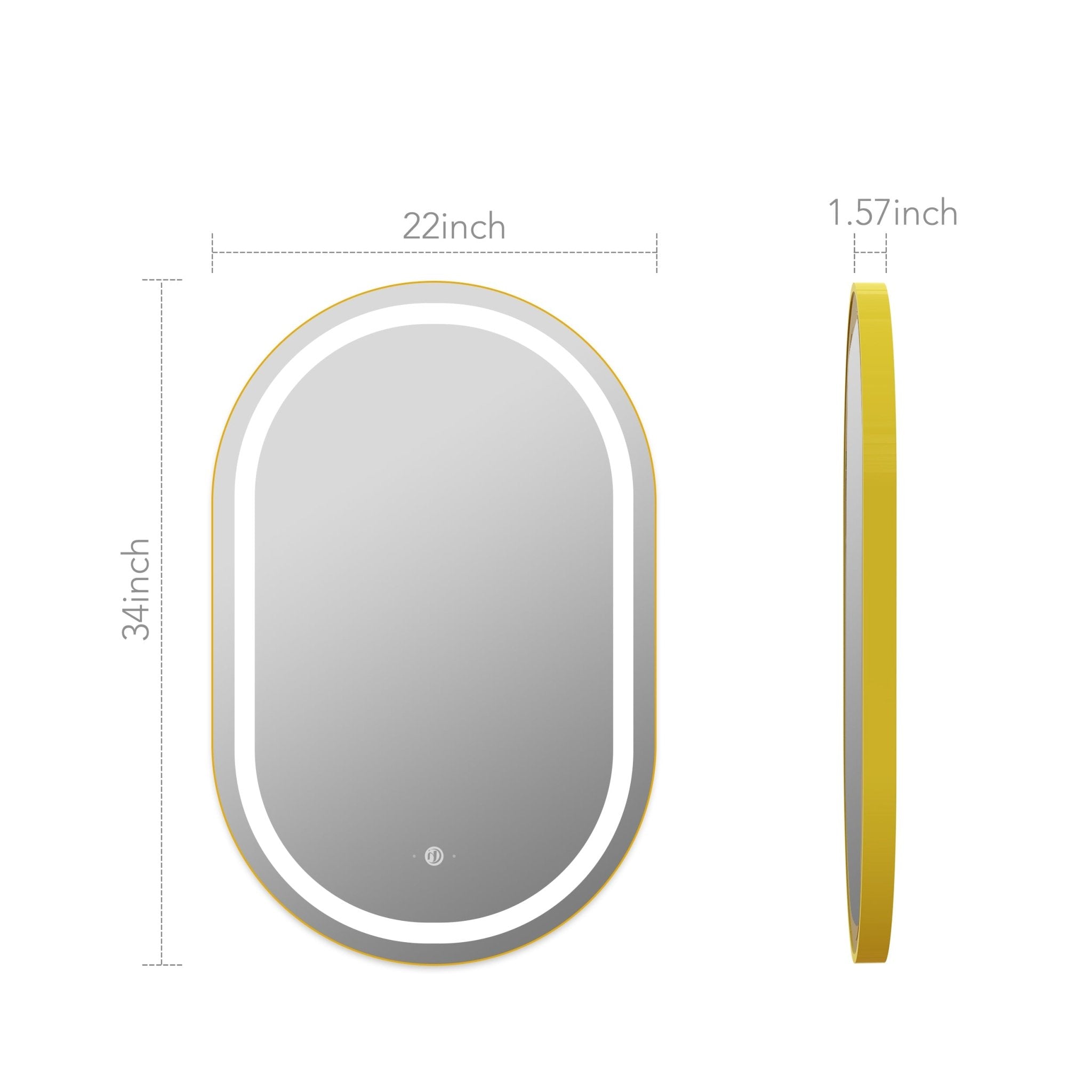 Arco Sense LED Mirror – Wave Sensor, Dimming - LED MIrrorBrush Gold NeoNova Decor