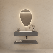 Armani Grey Floating Vanity Without Drawers – Seamless Marble - Look Stone, 32" 40"/48" - A3 - Vanity40" NeoNova Decor