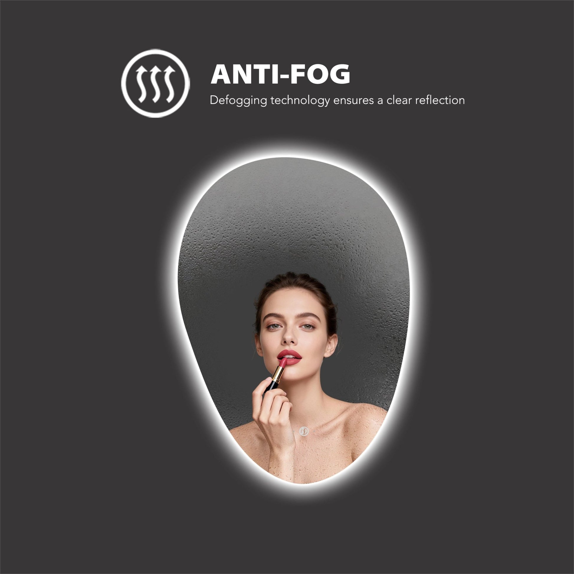 Asymmetrical LED Mirror – 20"x28" /24"x32", Wave Sensor & Backlit - LED MIrror20"x28"