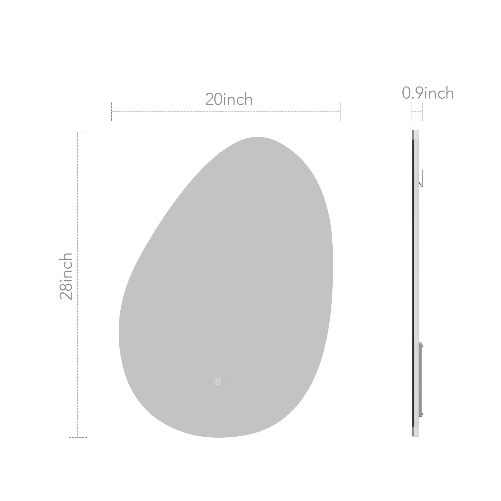 Asymmetrical LED Mirror – 20"x28" /24"x32", Wave Sensor & Backlit - LED MIrror20"x28" NeoNova Decor