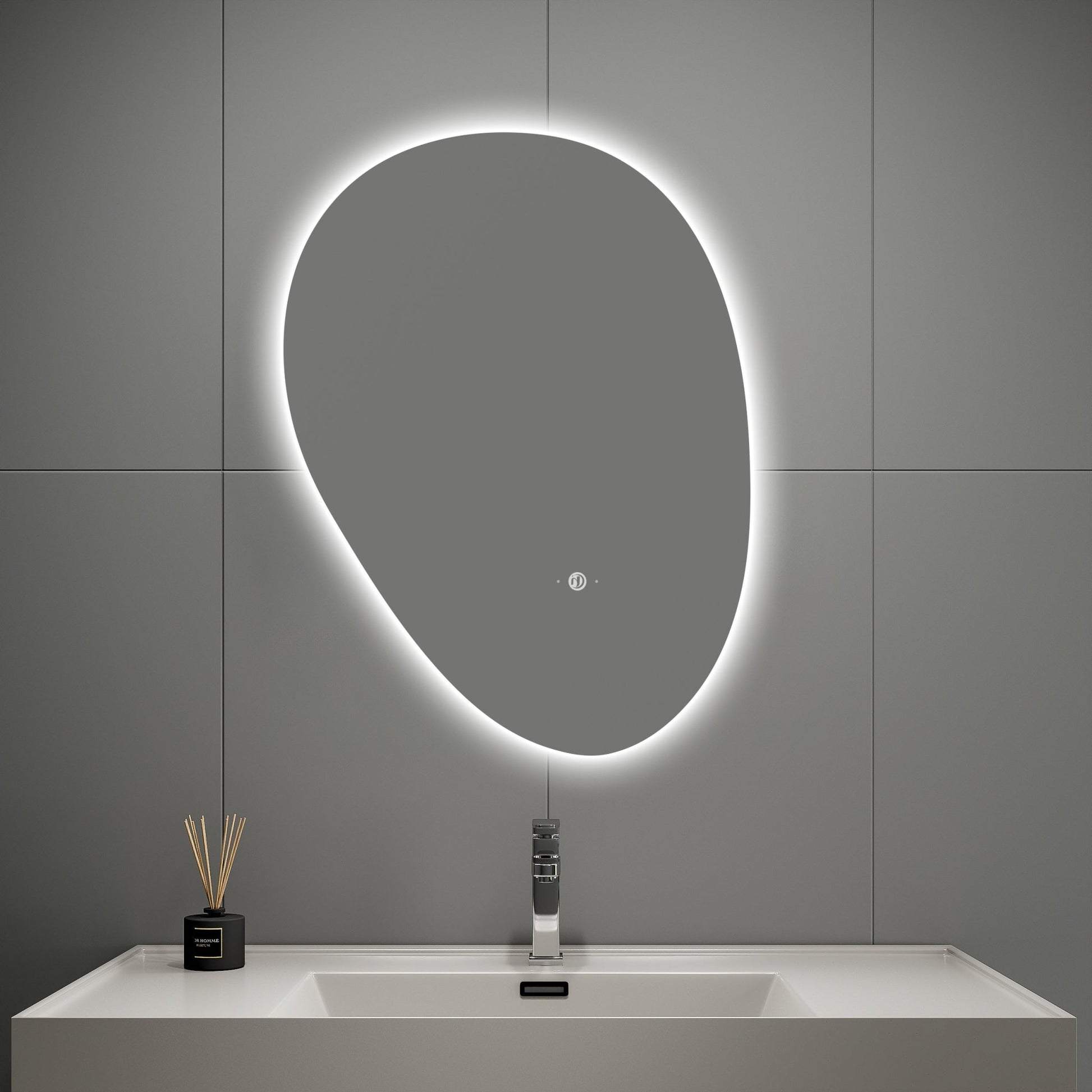 Asymmetrical LED Mirror – 20"x28" /24"x32", Wave Sensor & Backlit - 24" x 32" NeoNova Decor