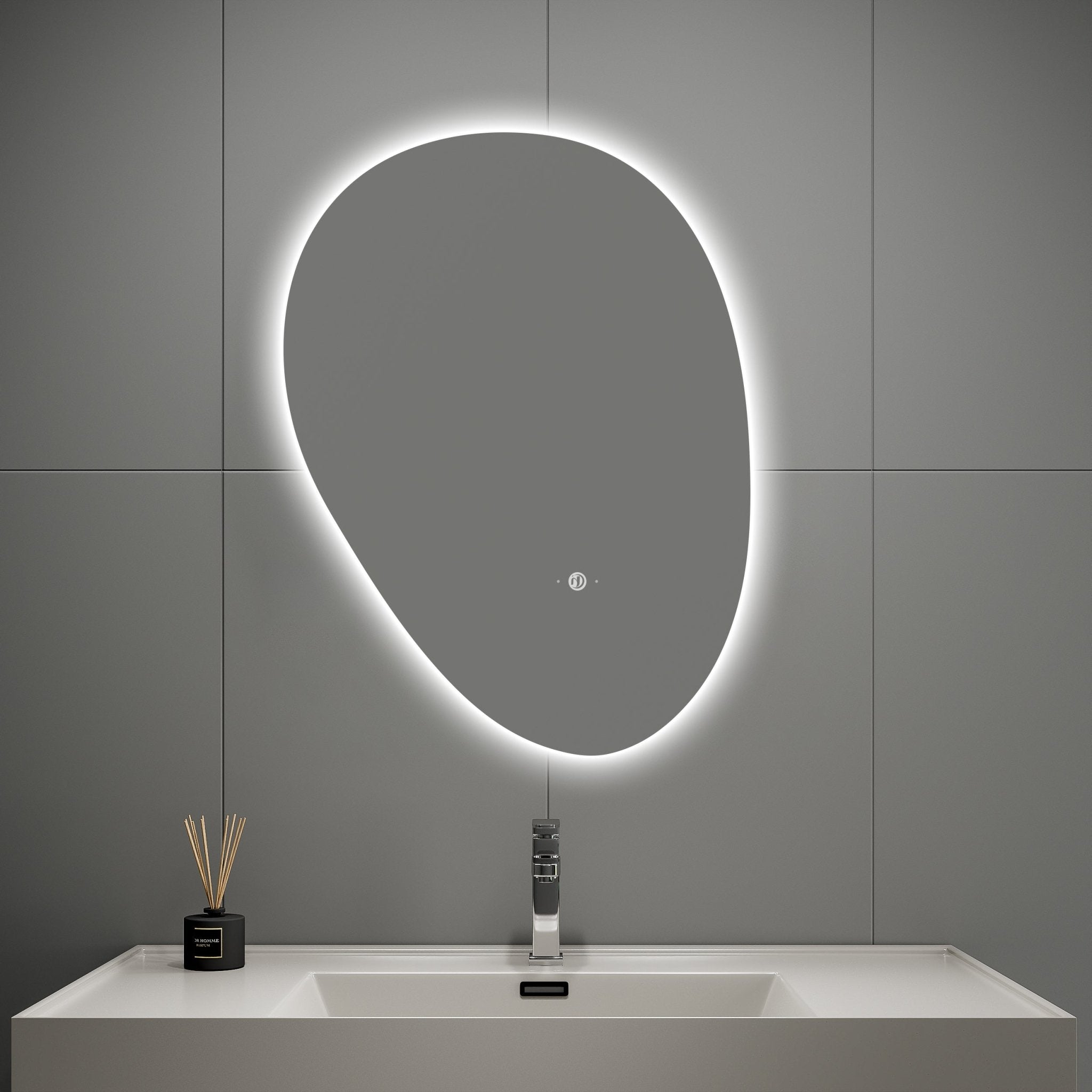 Asymmetrical LED Mirror – 20"x28" /24"x32", Wave Sensor & Backlit - 24" x 32" NeoNova Decor