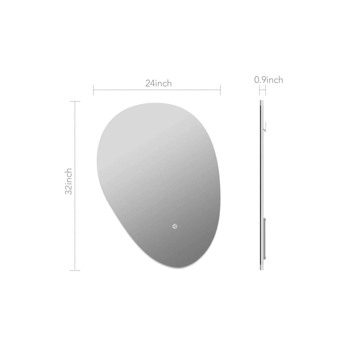 Asymmetrical LED Mirror – 20"x28" /24"x32", Wave Sensor & Backlit - LED MIrror24"x32"