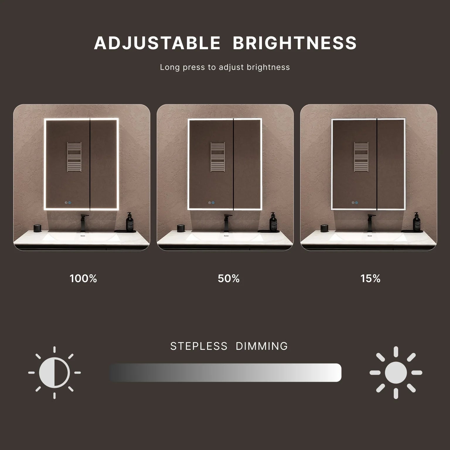 26" x 32" LED Mirror Medicine Cabinet – Aluminum Frame, Anti-Fog, Recessed or Surface Mount 26"x32"