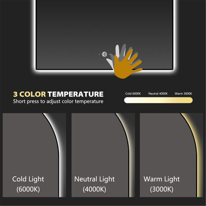 Backlit Frame Arched LED Mirror with Motion Sensor, Anti - Fog - LED MIrror24"x34" NeoNova Decor