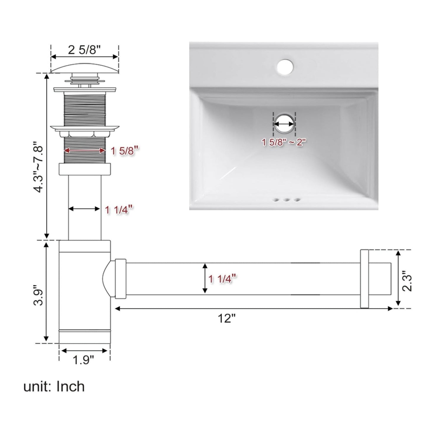Black P - Trap Kit without Overflow – Solid Brass 1 - 1/4” Sink Drain - Fixtures NeoNova Decor
