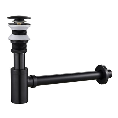 Black P - Trap Kit without Overflow – Solid Brass 1 - 1/4” Sink Drain - Fixtures NeoNova Decor