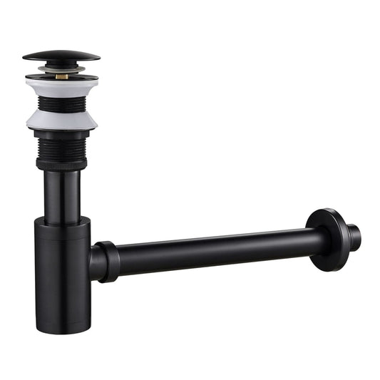 Black P - Trap Kit without Overflow – Solid Brass 1 - 1/4” Sink Drain - Fixtures NeoNova Decor