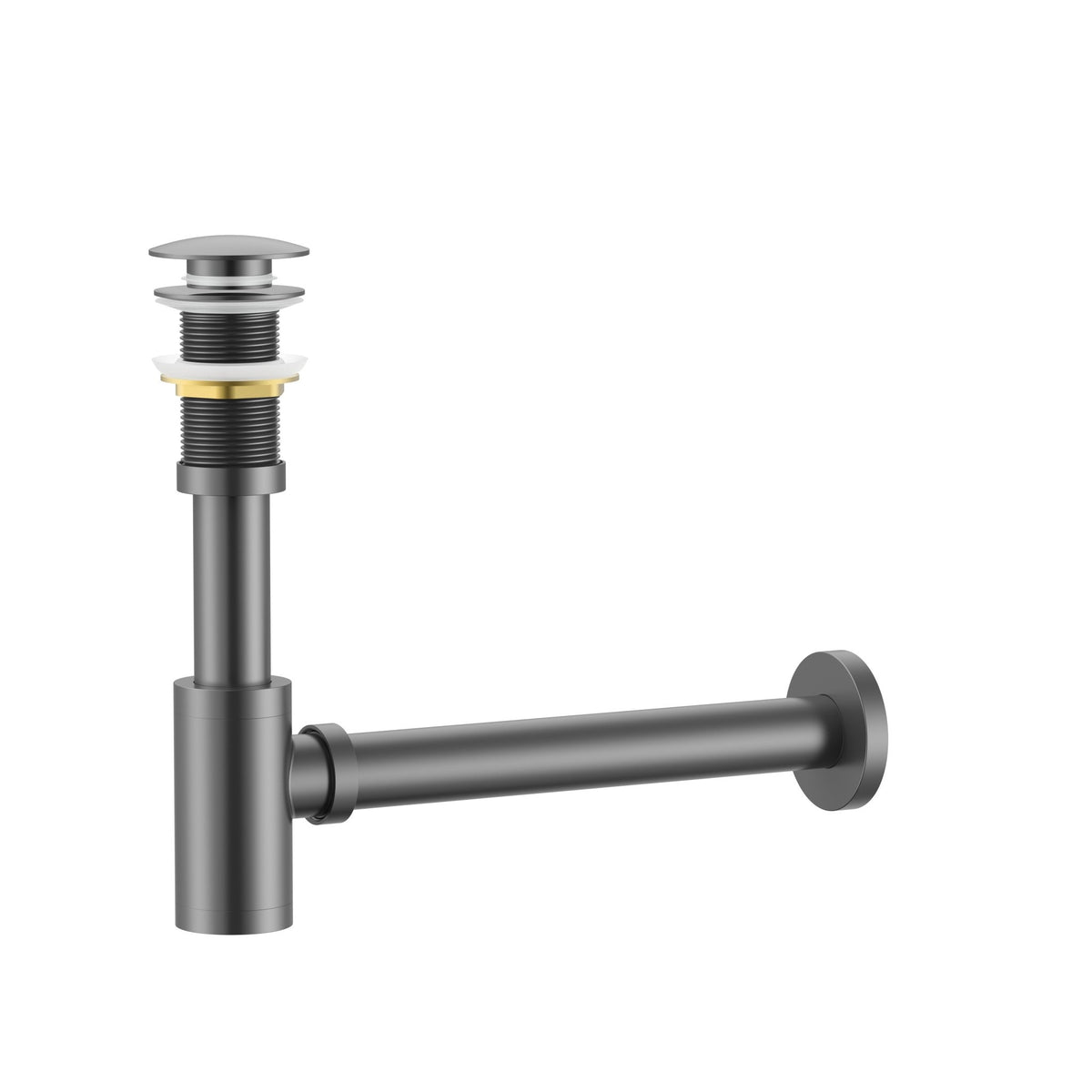 Brass Bottle Trap Drain (No Overflow) — Height-Adjustable, cUPC Certified -HardwareBrushed Gold