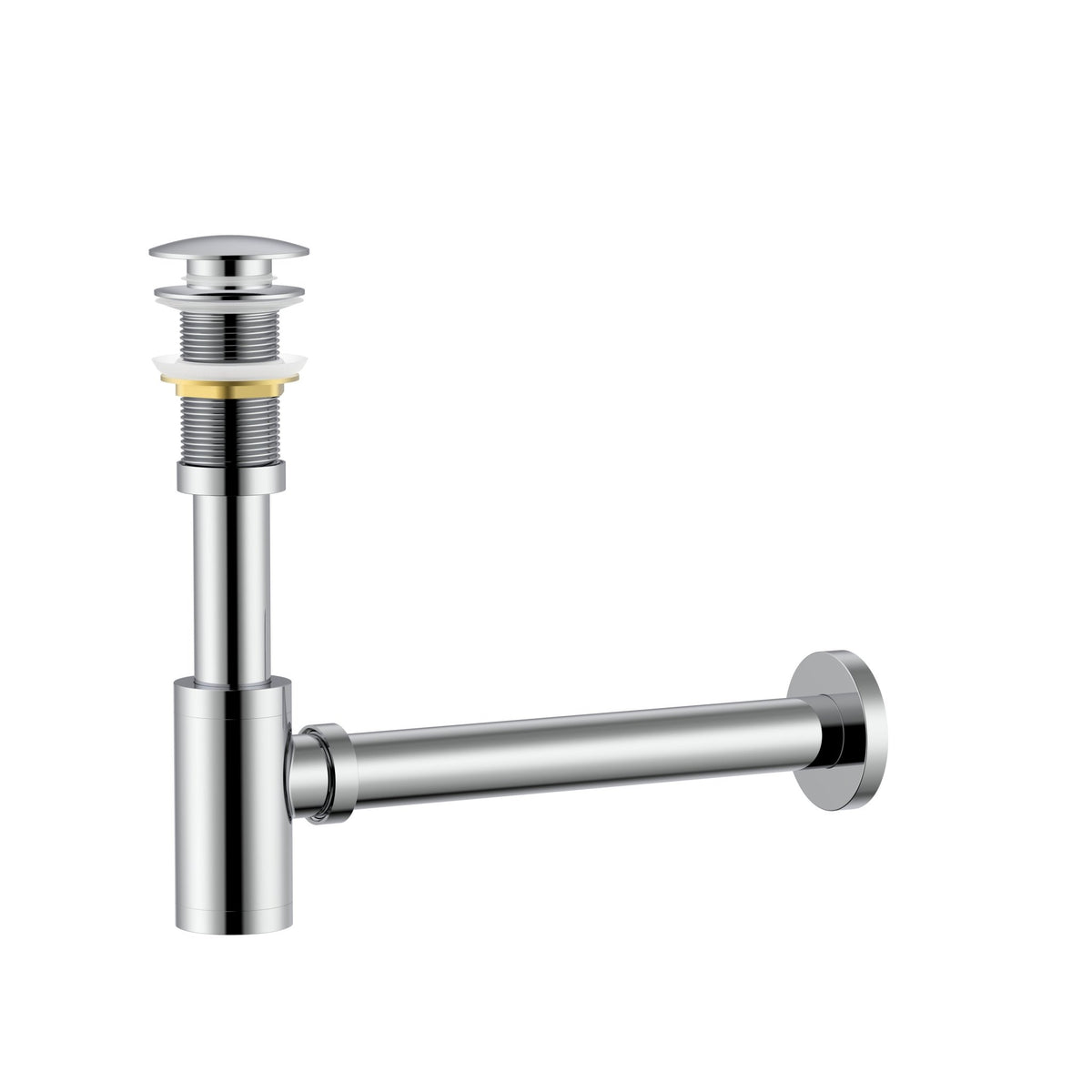 Brass Bottle Trap Drain (No Overflow) — Height-Adjustable, cUPC Certified -HardwareBrushed Gold