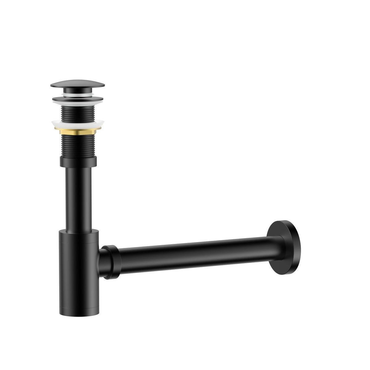 Brass Bottle Trap Drain (No Overflow) — Height-Adjustable, cUPC Certified -HardwareBrushed Gold