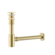 Brass Bottle Trap Drain (No Overflow) — Height-Adjustable, cUPC Certified -HardwareBrushed Gold
