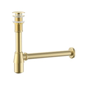 Brass Bottle Trap Drain (No Overflow) — Rounded Design, cUPC Certified -HardwareBrushed Gold