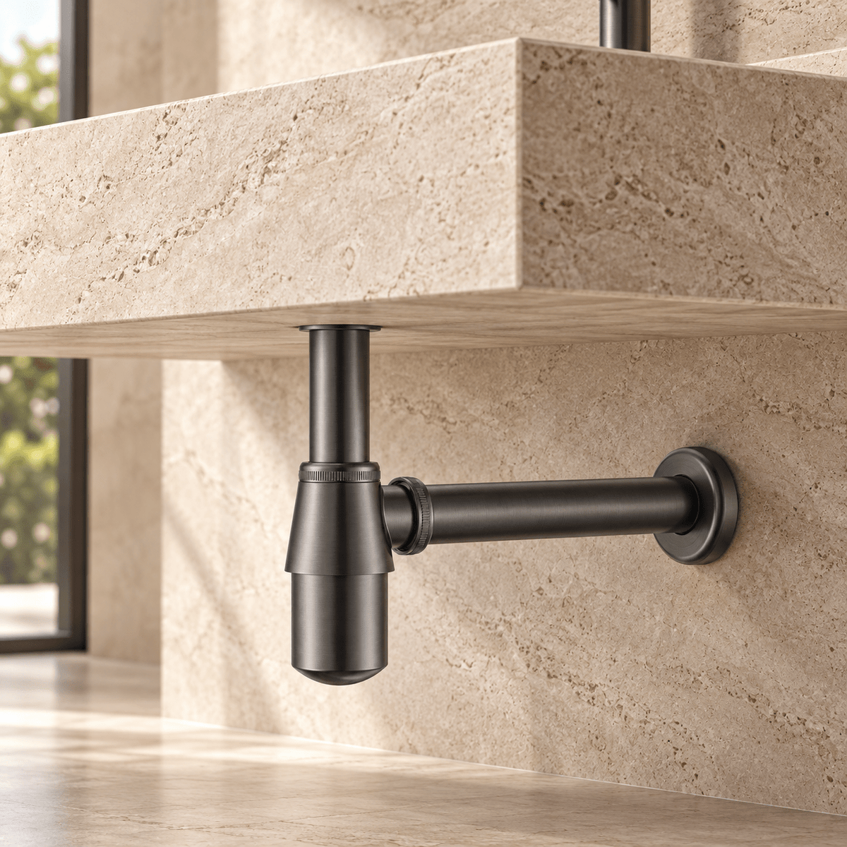Brass Bottle Trap Drain (No Overflow) — Rounded Design, cUPC Certified -HardwareGun Metal